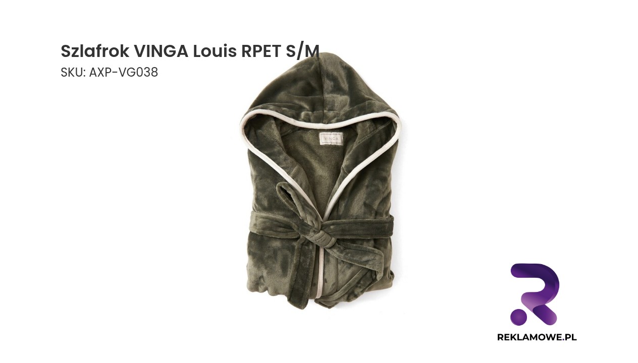 Szlafrok VINGA Louis z materiału RPET rozmiar S/M